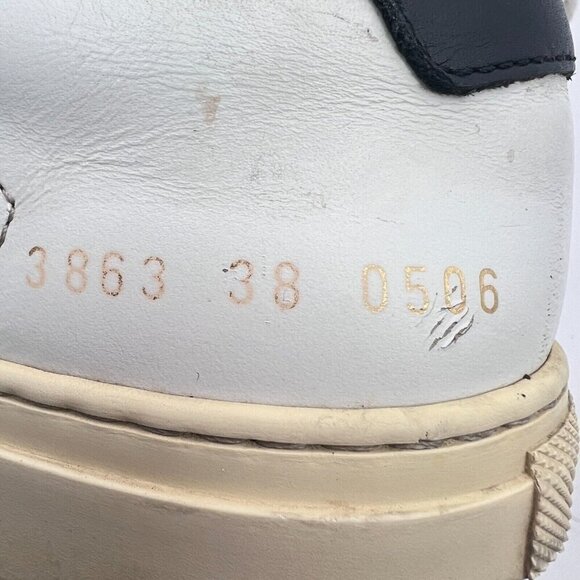 Woman By Common Projects Achilles Women Size EU 38 US 8 White Leather Low Shoes - Picture 13 of 14